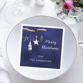 Blå nordiska gnomstjärnor jul Party Pappersservett