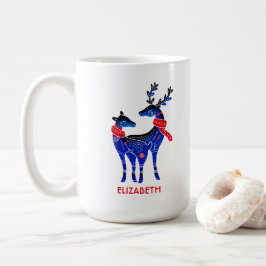 Blå nordiska julrenspar kaffemugg