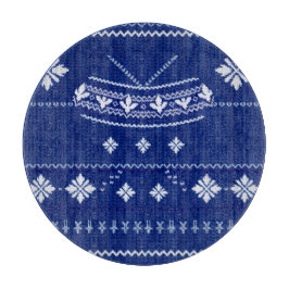 Blå norsk stickning, skärbräda