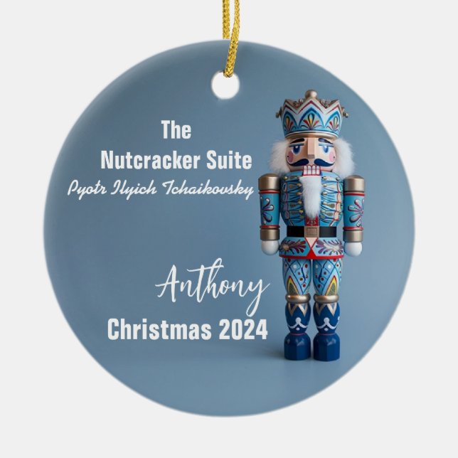 Blå Nutcracker-Personlig Ornament (Framsidan)