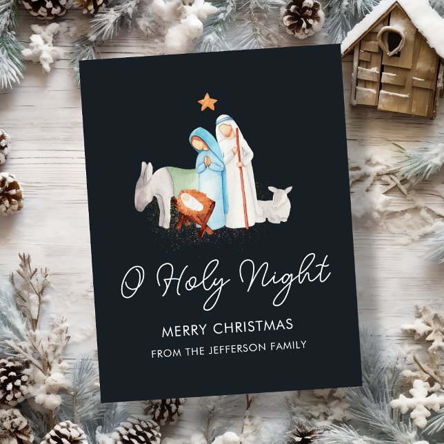 Blå nyans, Religiösa jul Helg Vykort (Skapare uppladdad)