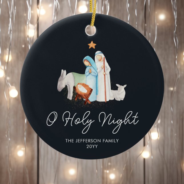 Blå nyans, Religiösa jul Julgransprydnad Keramik (Skapare uppladdad)