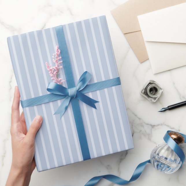 Blå Nyanser Rand Bröllopsdusch Presentpapper (Gifting)