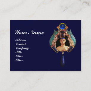 Blå Nyckelpiga,Lapis & Sapphire Gem Stone Monogram Visitkort
