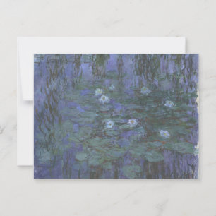 Blå Nymfblommor Monet Vykort