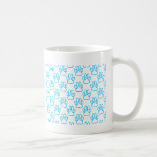 Blå nyon Hund Paw Skriv ut Mönster Kaffemugg
