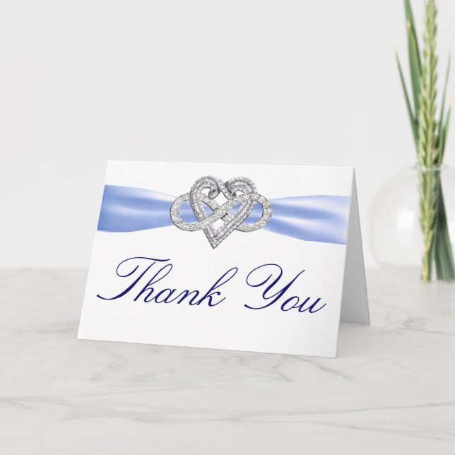 Blå Oändlighet Hjärtan Tacksamhetskort Tack Kort (Framsida)