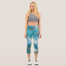 Blå Ocean 1 Höga Midjevantar Capris