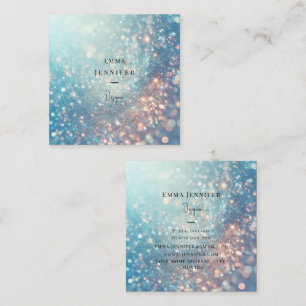 Blå Ocean Diskret mjuk bakgrund glitter Fyrkantigt Visitkort