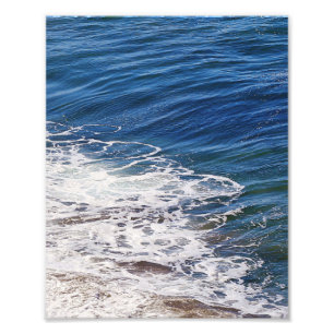 Blå ocean närbild vid Malibu Fotografiskt tryck