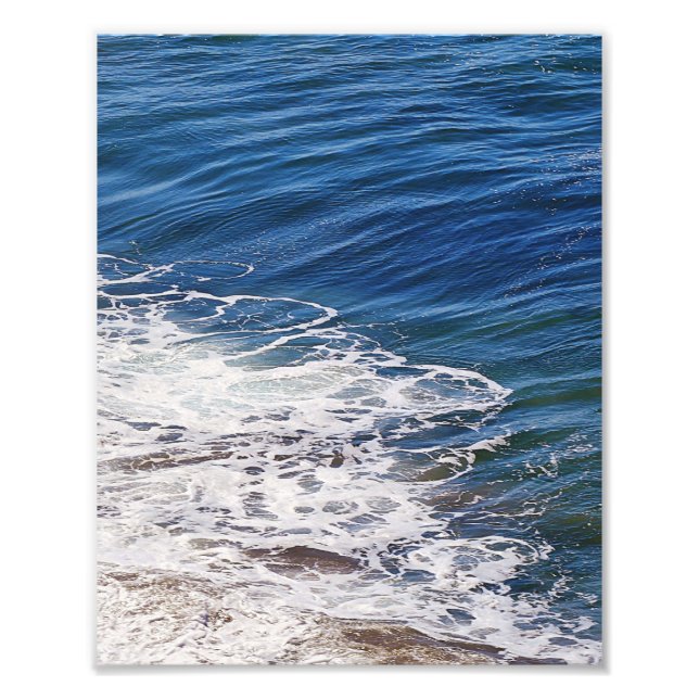 Blå ocean närbild vid Malibu Fotografiskt tryck (Framsidan)