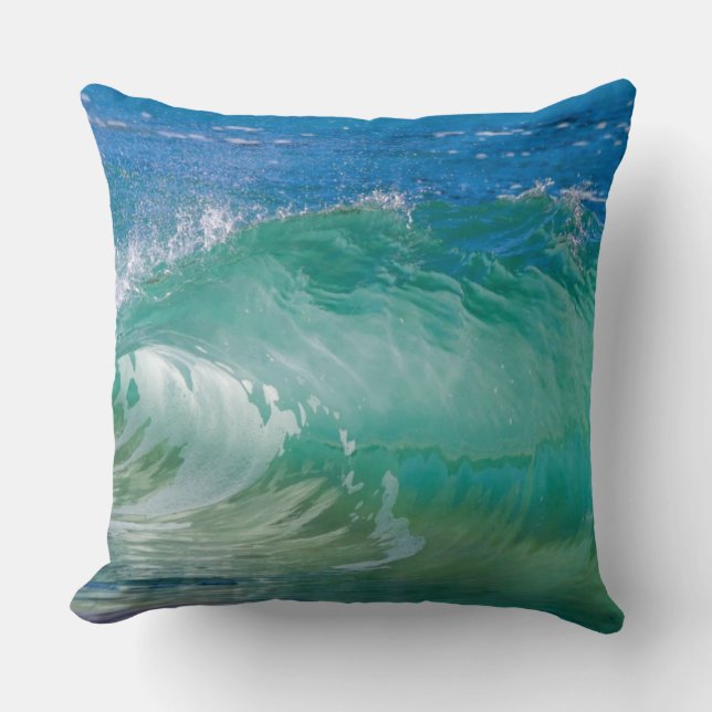 Blå Ocean Sommar Beach Vågar Kudde (Framsida)