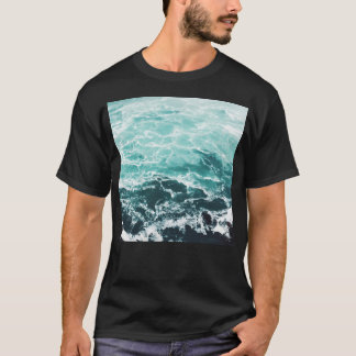 Blå Ocean Sommar Beach Vågar T Shirt