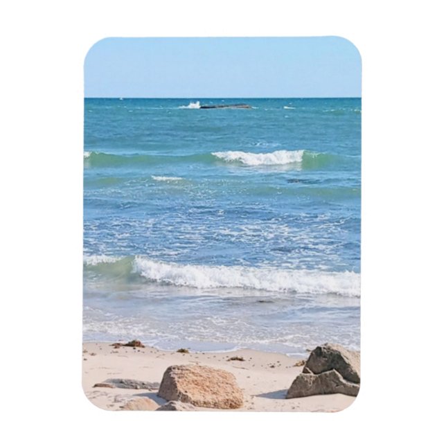 Blå Ocean Strand Foto Natur Scen Magnet (Vertikal)