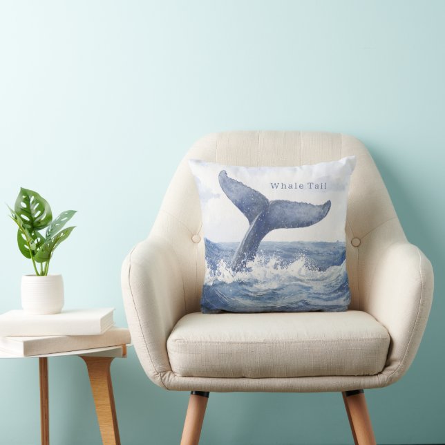 Blå Ocean Valstjärt Kudde (Stol)