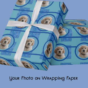 Blå och akvatiska Hundälskare Pet Mammor Wrapping Presentpapper