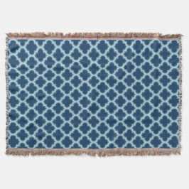 Blå och Baby blue trellis, lattice, quatrefoil Filt