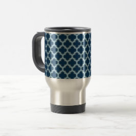 Blå och Baby blue trellis, lattice, quatrefoil Resemugg