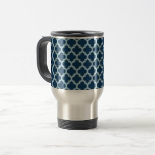 Blå och Baby blue trellis, lattice, quatrefoil Resemugg