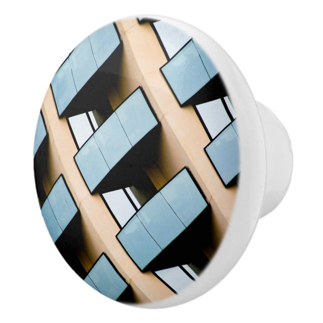 Blå- och Beige-Abstrakt Knopp (Höger)