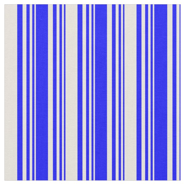 Blå och beige Färgad stripe/uttorkad Mönster Tyg (Närbild)