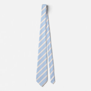 Blå och beige fem rand mönster slips