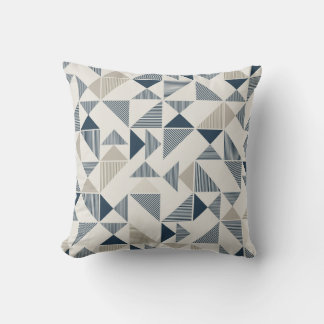 Blå och beige geometrisk mönstrad kastkudde kudde