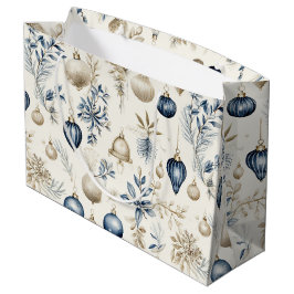 Blå och Beige Julprydnader