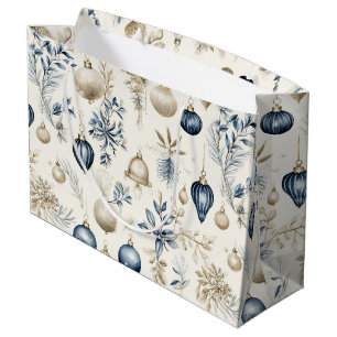 Blå och Beige Julprydnader