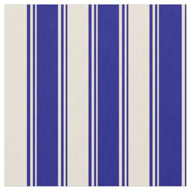Blå och Bisque Linten/Stripe Mönster Tyg (Närbild)