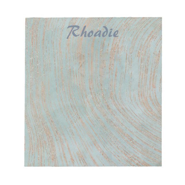 Blå och blå marmor och koppar anteckningsblock (Framsida)