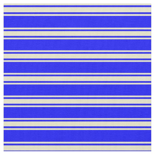 Blå och Blek Goldenrod Rand/Linjer Mönster Tyg (Närbild)