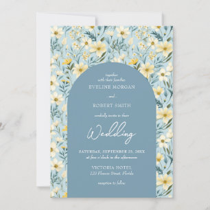Blå och blomma från Boho dusty Blue och vild av el Inbjudningar