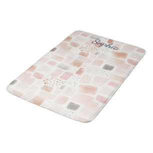 Blå och brun Abstrakt Färg DesignFleece Blanket Badrumsmatta