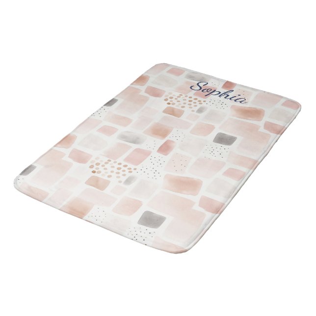 Blå och brun Abstrakt Färg DesignFleece Blanket Badrumsmatta (Vinklad)