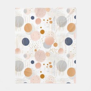 Blå och brun Abstrakt Färg DesignFleece Blanket Fleecefilt