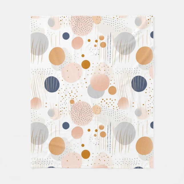 Blå och brun Abstrakt Färg DesignFleece Blanket Fleecefilt (Framsidan)