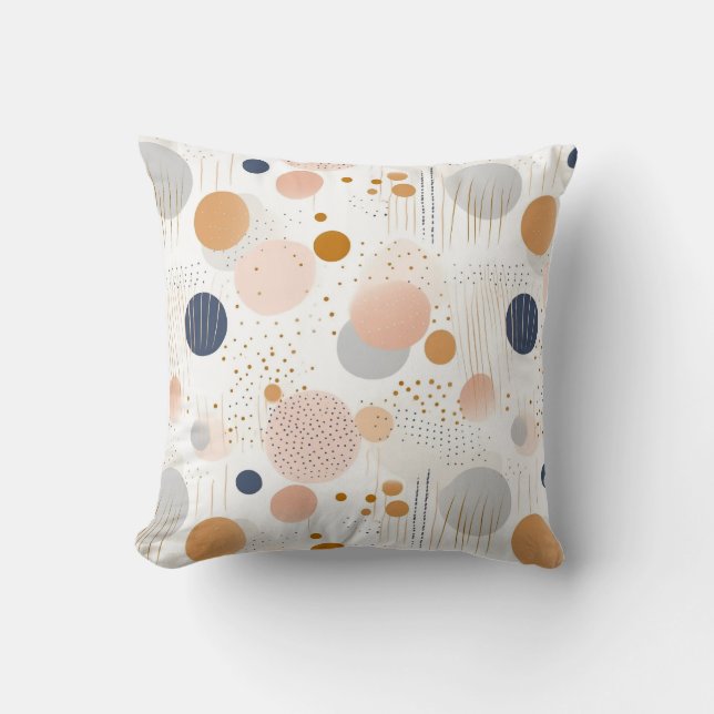 Blå och brun Abstrakt Färg DesignFleece Blanket Kudde (Framsida)