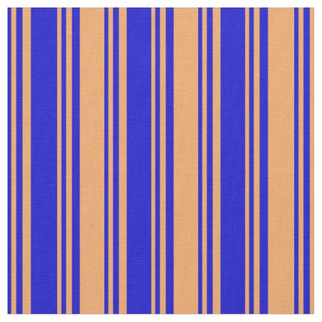 Blå och brun Färgad strimlad/linjerad Mönster Tyg (Närbild)