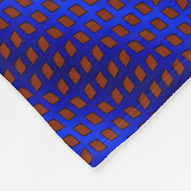 Blå och brun geometrisk sherpa fleecefilt (Hörn)