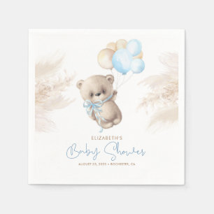 Blå och brun Nalle Babykläder Napkins Pappersservett