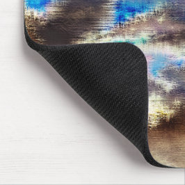 Blå och brun nedfläckad struktur i en grov vax musmatta