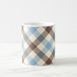Blå och brun Tartan plaid Kaffemugg