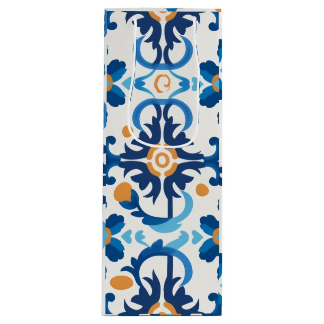 Blå och brun Vin-gåva (Framsidan)