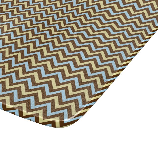 Blå och brun zigzag-våg mönster (Hörn)