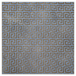 Blå och brunt grekiska Nyckel Tyg