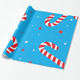 Blå och Candy cane utskrift Presentpapper