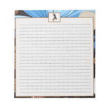 Blå och choklad Blommigt - Personlig Monogram