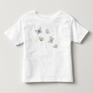 Blå och Cream Butterflies under flygning T Shirt