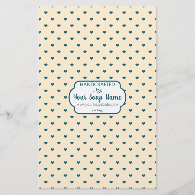 Blå- och Cream Färg Heart Soap Wrap Papper (Framsida)